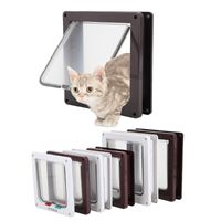 Wholesale Cat Carriers Crates Houses Dog Door ABS Plastic Brown Black Safe Pet For Puppy Kitten Freely In And Out Home Gate Animal With Way Securi