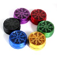 Wholesale Side lightning MM two layer herb grinders aluminum alloy cigarette crusher open sunroof metal tabacco tool