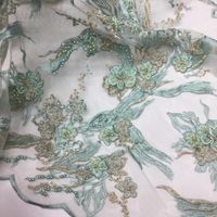 Wholesale Ribbon Wedding Dress Fabric Luxury Hand made Beaded French Mesh Yarn Lace African Embroidery Dress Design