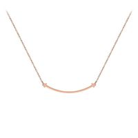Wholesale Charms Rose Gold Stainless Steel Titanium Necklaces Korean Fashion Necklace Smile Chain Pendant Present Jewelry For Women Gift