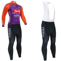Wholesale 2022 Orange Alpecin Cycling Team Maillot Jersey Bike Pants Suit Ropa Ciclismo Thermal Fleece Bicycle Winter Clothing