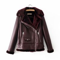 Wholesale Women s Leather Faux Trending Products Women Jacket European Fashion Winter Coat Add Cashmere High Quality Keep Warm Outwear Thicken