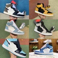 Wholesale Jumpman University Blue s High Basketball Shoes Mens Women Candy Bred Patent Unc Pollen Hyper Royal Turbo Green Chicago Black Toe DARK MOCHA Trainer Sneakers Y66