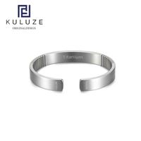 Wholesale Kuluze Original Titanium Wristband Pure Titanium Golf Athletic Bracelet Men Women C shaped Cuff Bangle Fashiongift