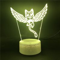 Wholesale Lovely Night Light Happy Figure Acrylic LED Table Lamp FAIRY TAIL Anime Nightlight App Control Kids Birthday Gift