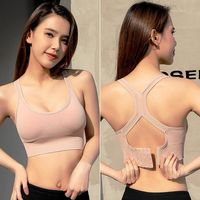 Wholesale Women s Tanks Camis Women Sports Tops Hollow Out Criss Cross Back Padded Wireless Push Up Fitness Gym Running Crop Top Athletic Female s S