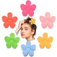 Wholesale Fashion Women GIrls Plastic Hair Claws Crab Clamps Charm Solid Color Flower Shape Lady Small Hair Clips Headdress Hair Accessories