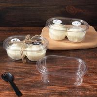 Wholesale Gift Wrap High Quality Thick PET Plastic Transparent Packaging Tiramisu Cake Box ml Ice Cream Pudding Yogurt Dessert Cup With Lid