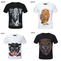 Wholesale 22ss high quality mens T shirt Skull Summer Basic Solid crystal print letter Casual Punk tops Tee Tiger women Shirts clothing short sleeve M XL