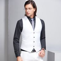 Wholesale 2019 Man Wedding Suit Vest Best Man Gift Groom White Men s Waistcoat British Style Green Grey Purple Tuxedo Vest