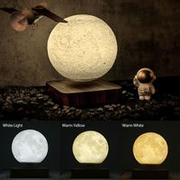 Wholesale Table Lamps Creative D Magnetic Levitation Moon Lamp Night Light Rotating Led Floating Home Decoration Holiday Indoor