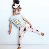 Wholesale 2021 Summer Baby Girls Clothing Sets Children Girl Flower Short Top Ripped Jeans Kids t shirt Clothes