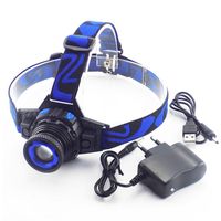 Wholesale LED Headlamp Headlight Rechargeable Linternas Lamp Torch Headlamp Built in Battery Charger USB or AC Direct Charging