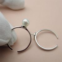 Wholesale Cluster Rings Sterling Silver Round Simple Base Part DIY Accessories Findings Openable Blank Cabochon Settings