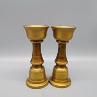 Wholesale Candle Holders Creative Handmade Pure Brass Ancient Oil Lamp Wax Table Handicraft Home Decoration Pair Tibetan Butter Holder