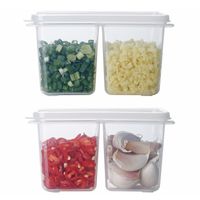 Wholesale Household kitchen onion ginger garlic double grid storage box refrigerator with cover food sealed transparent fresh keeping boxs