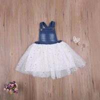Wholesale Girl s Dresses Fashion Baby Girl Overall Tutu Princess Dress Cute Elastic Waist Denim Suspender With Front Pocket Y