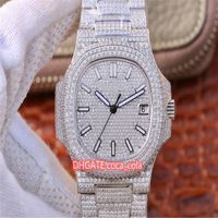 Wholesale R8 Luxury Men G K White Gold Fully Paved With Diamonds Cal S C Automatic Mens Watch Diamond Strap Diamond Dial Luxry Watches