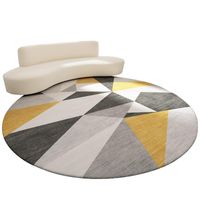 Wholesale Carpets Round Carpet cm Geometric Livingroom Home Grey Yellow White Alfombra Tatami Rug For Bedroom Computer Chair Mat