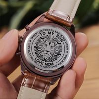 Wholesale Wristwatches Mom To My Son Engraved Watch Belt Watches Luxury Automatic Quartz Kid Birthday Graduation Christmas Presents Gift