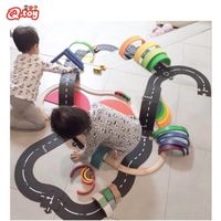 Wholesale Diecast Model Cars PVC Children Road Building Motorway Toy DIY Traffic Roadway Track Puzzle Educational Removable Vehicle Christmas Gift