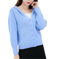 Wholesale Women s Knits Tees Korean Women Cropped Cardigan Sweater Fall Knitwear Short Girl Long Sleeve Twist Crochet Top Pull Femme ZY4516