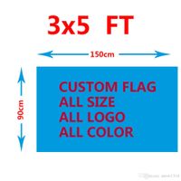 Wholesale 3ftx5ft x150cm Football team club custom make flag Any Logo Color Size Single Sided Custom Flag designer club crest Christmas flag