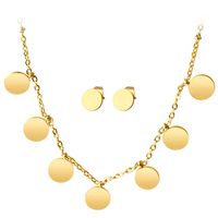 Wholesale Fashion Jewelry Set Stainless Steel Luxury Ladies Gold Plated Coin Sets Necklace and Earring