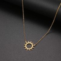 Discount circular gold Dotifi Women's Gold and Stainless Steel Necklace, Pendant Representing the Sun, Plus Irregular Circular Outline, Jewelry Gift,