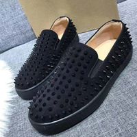 Wholesale High Quality red bottoms Men Women Designer Shoes Leather Loafers Luxury Sneakers Mens Shoe Rivet Cowhide Casual Black Diamonds Size With Box