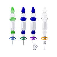 Wholesale Headshop999 CSYC NC016 Hookah Blue Green Clear Concentrate Dab Pipe mm Titanium Nail Fixed Clamp Glass Water Pipes Oil Rigs Bongs