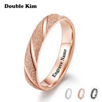 Wholesale Cluster Rings Customize Frosted Love Stainless Steel DIY Engrave Name Date Wedding For Women Men Lover Anniversary Jewelry Gift