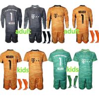 Wholesale 2021 adult Men kits kit Long Sleeve Goalkeeper Jersey Soccer Sets Manuel Neuer Ulreich Boys Goalie Football Children Uniform