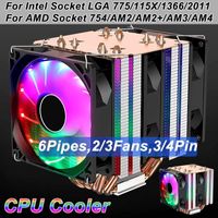 Wholesale Fans Coolings CPU Coolling Fan Heatsink Copper Heat Pipe Pin RGB Cooler For Intel Socket LGA X AMD AM2