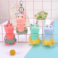 Wholesale 12cm hippo plush toy keychain pendant high quality stuffed animals toys bag pendants