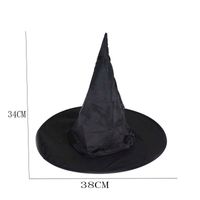 Wholesale Hot Halloween Adult Womens Black Witch Hat for Halloween Fancy Dress Party Costume Accessory Fashion Peaked Cap Q0811