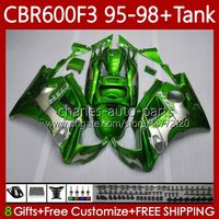 Wholesale Bodys Tank For HONDA CBR600 CBR F3 Green flames FS CC F3 Bodywork No FS CC CBR600F3 CBR600 F3 CBR600FS Fairing Kit