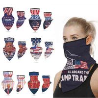 Wholesale Multifuctional Outdoor Protective Face Masks Trump President Election Ice Silk Sun Mask Dustproof Ear Loop Triangle Scarf Turban