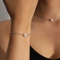 Wholesale add a one pearl necklace chokers for girls faux one pearl ladies western cheap personalized necklace