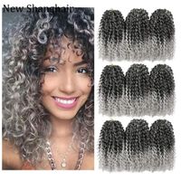 Wholesale Lanzhi quot Short Marlybob Crochet Braids Hair Synthetic Ombre Braiding Hair Extensions Small Afro Kinky Curly Twist Braid LZ05