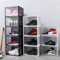 Wholesale 1PCS Large Capacity Drawer Shoe Box Transparent s Plastic Storage Organizer Basketball s Cabinet