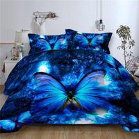Wholesale Bedding Sets D Printed Duvet Cover Set Blue Butterfly Animals Queen King Size Bed Linen Twin Full Single Double Quilt
