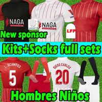 Wholesale 21 PAPU GOMEZ soccer jersey I RAKITIC jerseys new sponsor L OCAMPOS DE JONG J NAVAS SUSO Y EN NESYRI Men Kids Kits socks full sets football shirts