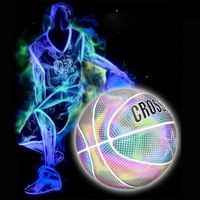 Wholesale CROSSWAY Holographic Reflective Ball Sports Wear Resistant Luminous Night Glowing Basketball With Free Bag