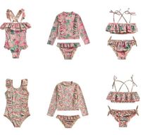 Wholesale UPF Kids Swimwear LM Brand New Summer Baby Girls Bikini Suit Long Sleeve Swimsuit Boys Bathing One Piece Swimming Clothes
