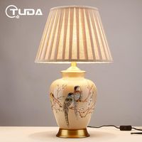 Wholesale Table Lamps x65cm Chinese Style Vintage Ceramic Lamp For Bedroom Study Room Retro Sofa Living