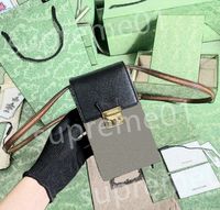 Wholesale 1955 Shoulder Mobile Phone Bag Women Mini Canvas Leather Messenger Bags Purse Handbags Ladies Tote Wallet W Box