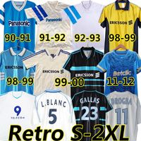 Wholesale Maillot de foot Marseille retro soccer jerseys DESCHAMPS PIRES Classic vintage Football Shirt BOLI PAYET BALR