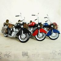 Wholesale SM Iron Metal Classic Motorcycle Model Toy Retro Style Handmade Ornament for Xmas Kid Birthday Gifts Collecting Home Decoration SMT5199