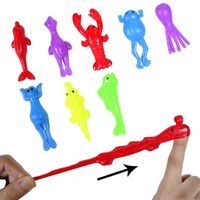 Wholesale Decompression Toy Novelty Hand Catapulted Walls Joke Finger Toys Stretchy Flying Laugh Sticky Cartoon Marine Animals Serie Bauble Non toxic